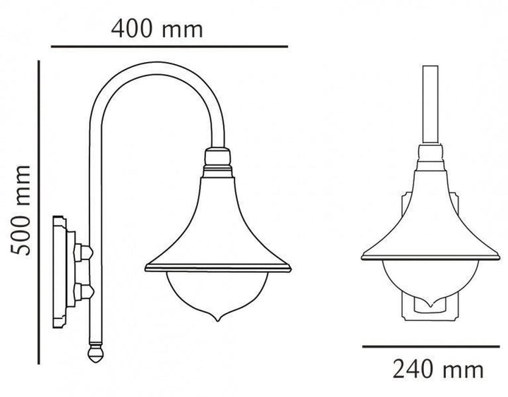 Cornet utelampe-Utebelysning vegg klassisk-Sg Armaturen As-Svart-3100349-Lightup.no