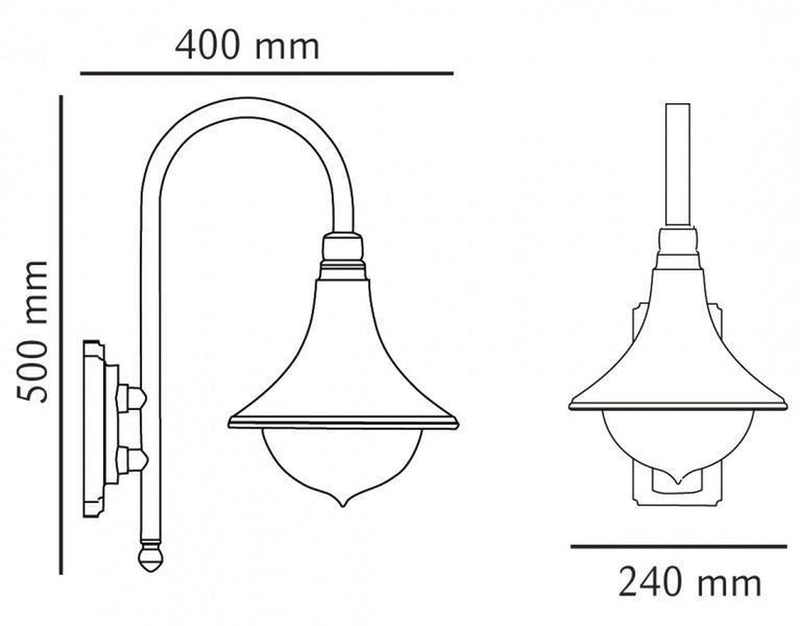 Cornet utelampe-Utebelysning vegg klassisk-Sg Armaturen As-3100349-Lightup.no