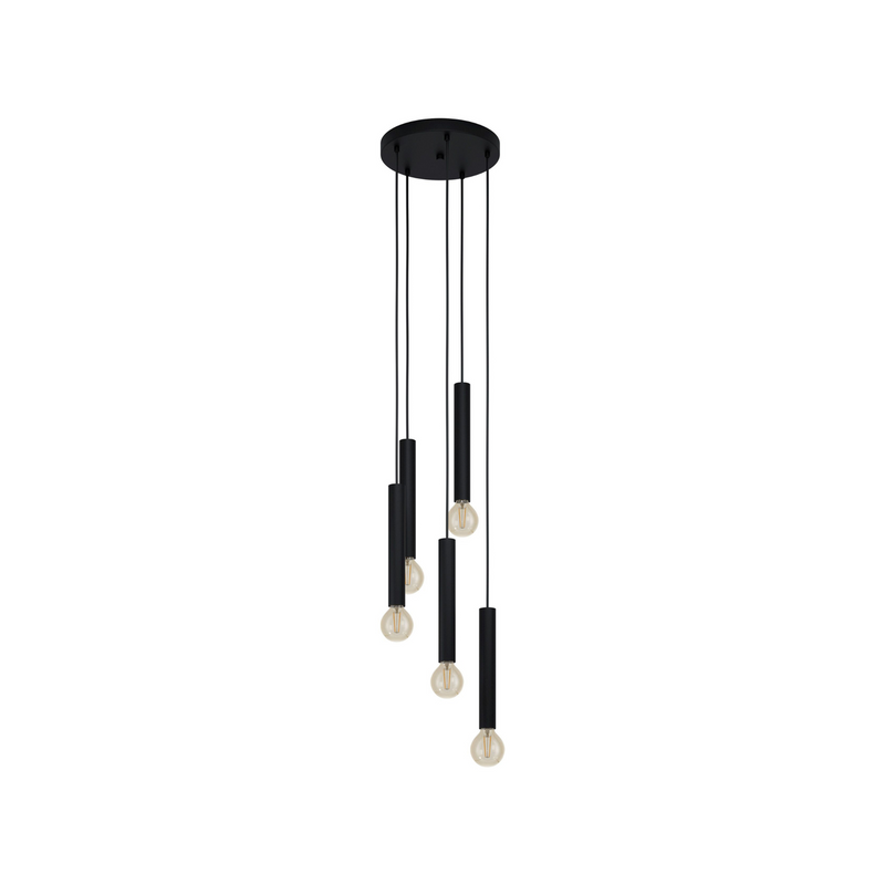 Cortenova 5 takpendel på rondell - Svart-Takpendler-Eglo-98058-Lightup.no