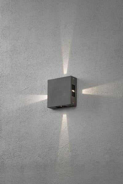 Cremona vegglampe 4x3W LED - aluminium grå-Utebelysning vegg veggskjold-Konstsmide-7984-370-Lightup.no