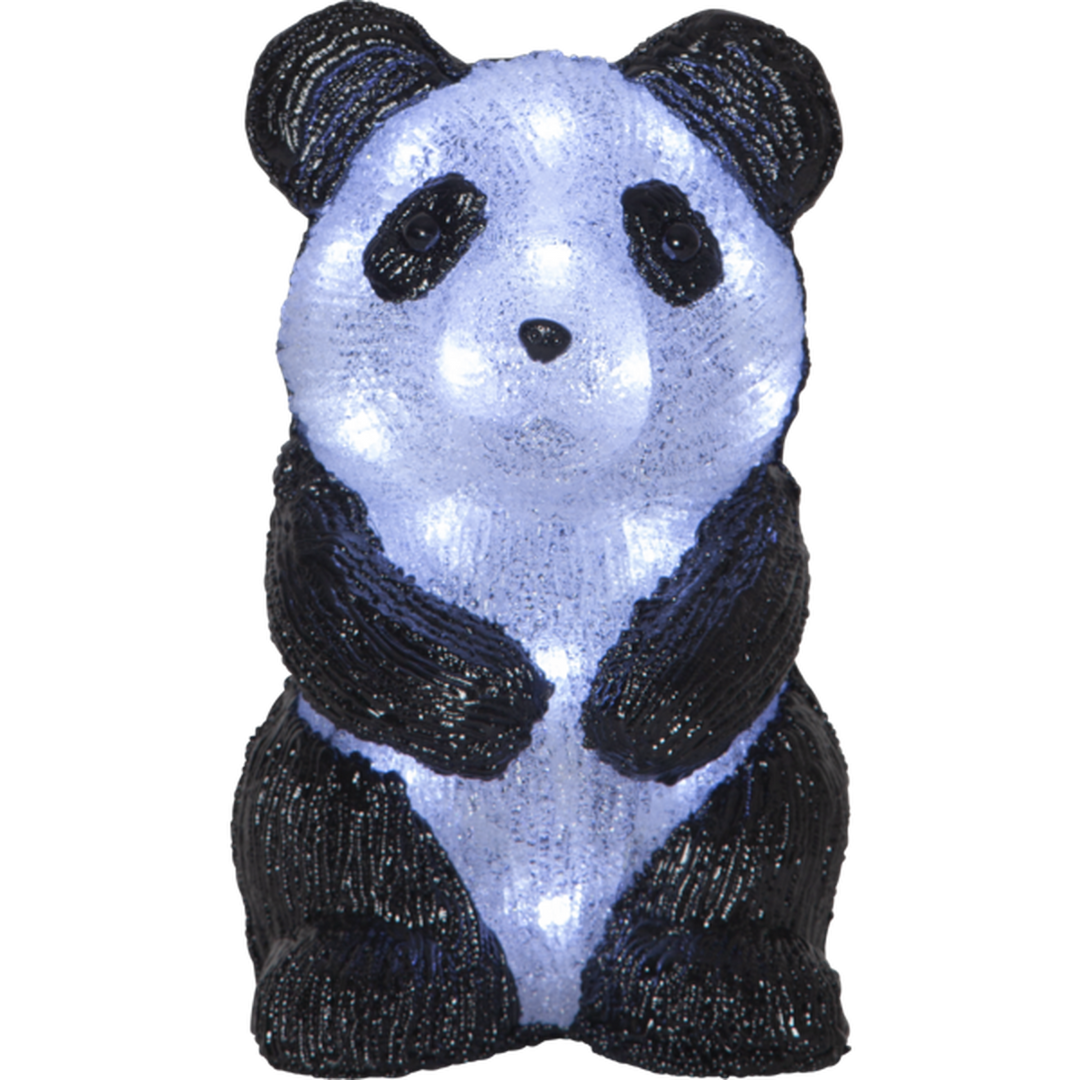 Crystalo Panda 27 cm 20 LED IP44 - Svart/Hvit-Utebelysning Hagebelysning-Star Trading-583-41-Lightup.no