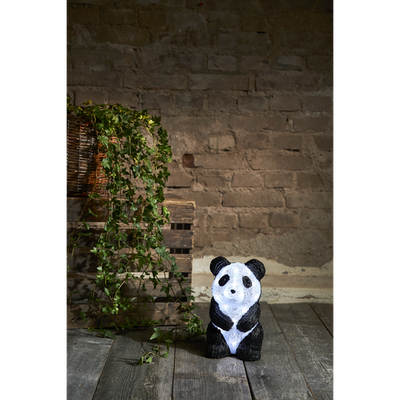 Crystalo Panda 27 cm 20 LED IP44 - Svart/Hvit-Utebelysning Hagebelysning-Star Trading-583-41-Lightup.no