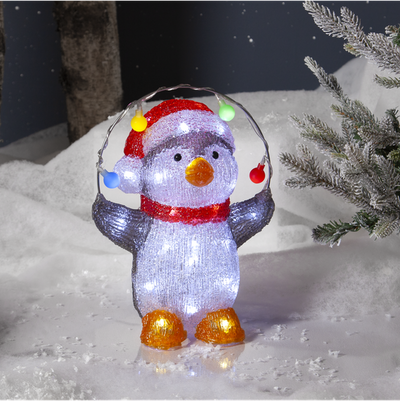 Crystalo Pingvin dekorasjon 30 cm utendørs IP44 40 lys-Julebelysning dekor og pynt ute-Star Trading-587-23-Lightup.no