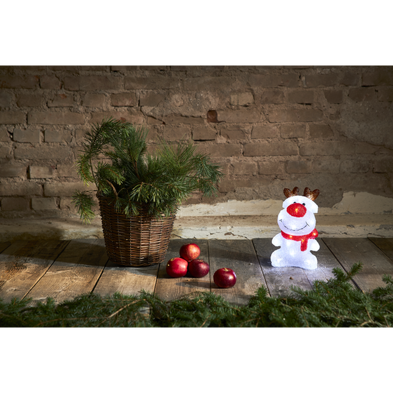 Crystalo Reinsdyr 28 cm 30 LED IP44 - Hvit-Julebelysning dekor og pynt ute-Star Trading-583-40-Lightup.no