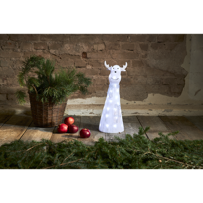 Crystalo Reinsdyr 51 cm 40 LED IP44 - Hvit-Julebelysning dekor og pynt ute-Star Trading-583-34-Lightup.no
