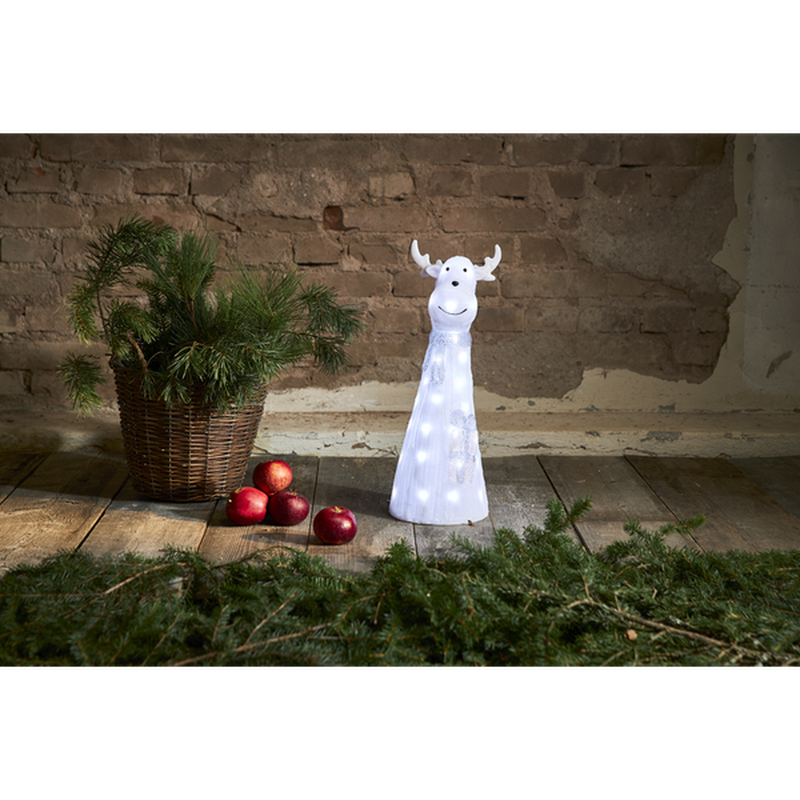 Crystalo Reinsdyr 51 cm 40 LED IP44 - Hvit-Julebelysning dekor og pynt ute-Star Trading-583-34-Lightup.no