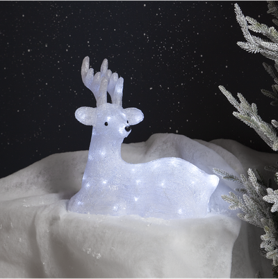 Crystalo liggende reinsdyr 43 cm utendørs IP44 60 lys-Julebelysning dekor og pynt ute-Star Trading-587-15-Lightup.no