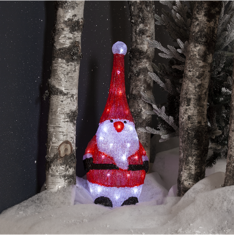 Crystalo nisse dekorasjon 59 cm utendørs IP44 40 lys-Julebelysning dekor og pynt ute-Star Trading-587-24-Lightup.no
