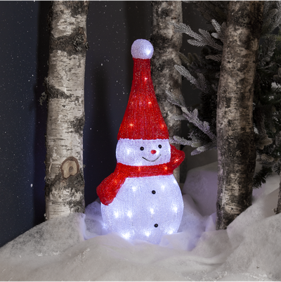 Crystalo snømann dekorasjon 59 cm utendørs IP44 40 lys-Julebelysning dekor og pynt ute-Star Trading-587-25-Lightup.no