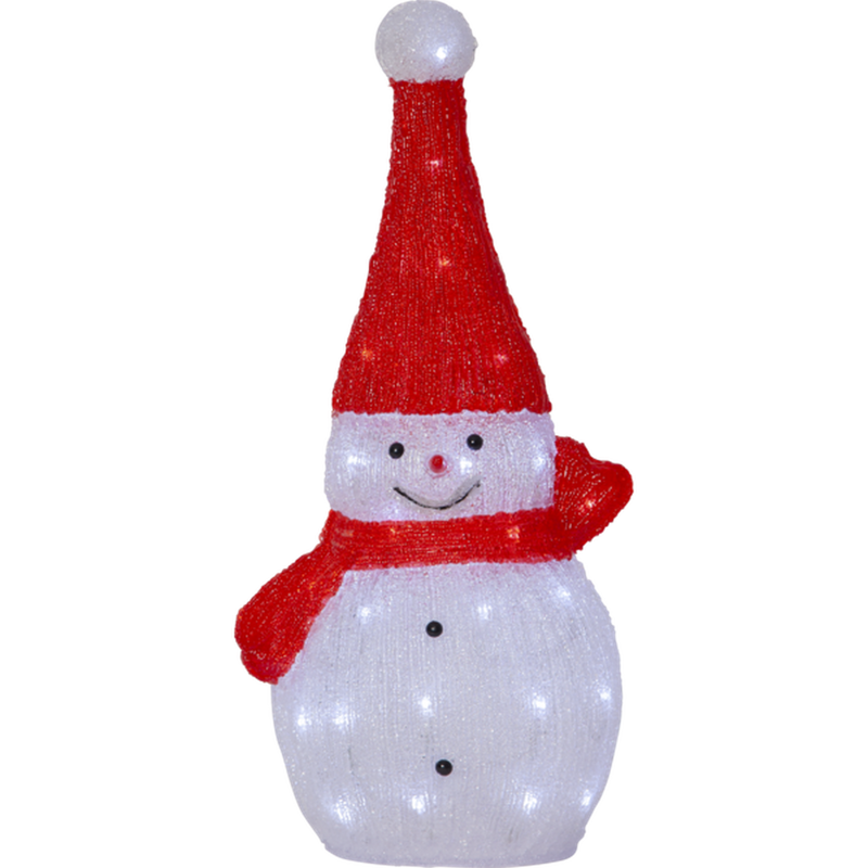 Crystalo snømann dekorasjon 59 cm utendørs IP44 40 lys-Julebelysning dekor og pynt ute-Star Trading-587-25-Lightup.no