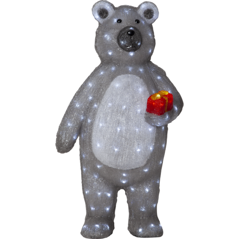 Crystalo stående bamse 89 cm utendørs IP44 150 lys-Julebelysning dekor og pynt ute-Star Trading-587-11-Lightup.no