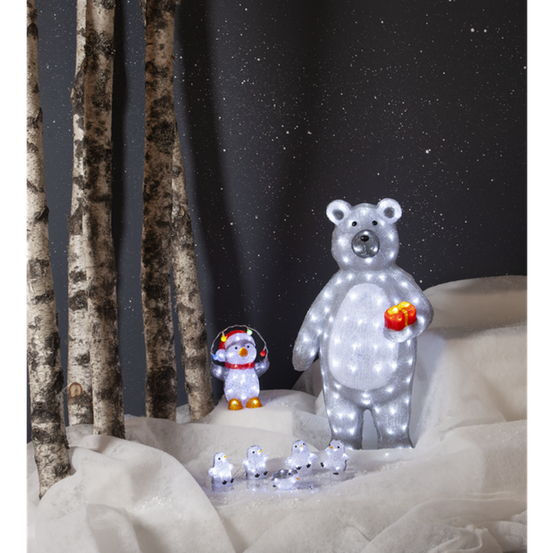 Crystalo stående bamse 89 cm utendørs IP44 150 lys-Julebelysning dekor og pynt ute-Star Trading-587-11-Lightup.no