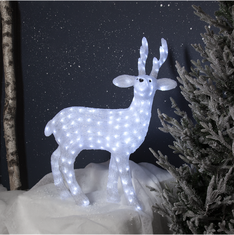 Crystalo stående reinsdyr 97 cm utendørs IP44 200 lys-Julebelysning dekor og pynt ute-Star Trading-587-14-Lightup.no