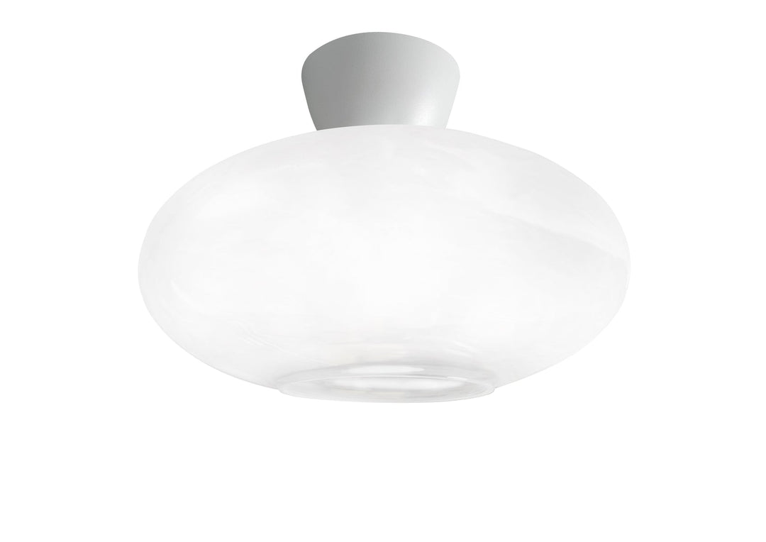Cup 105 taklampe med glasskuppel 28 cm - Hvit/Opal hvit-Taklamper-NorDesign-Hvit / Opal-362556506+272550106-Lightup.no