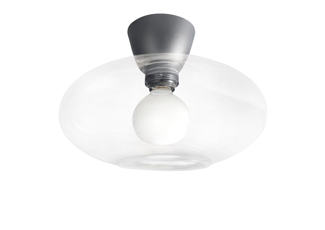 Cup 105 taklampe med glasskuppel 28 cm - Svart/Klart glass-Taklamper-NorDesign-Svart / Klar-362556505+272550113-Lightup.no