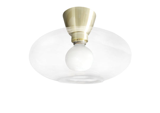 Cup 105 taklampe med glasskuppel 28 cm-Taklamper-NorDesign-Messing / Klar-362556503+272550113-Lightup.no
