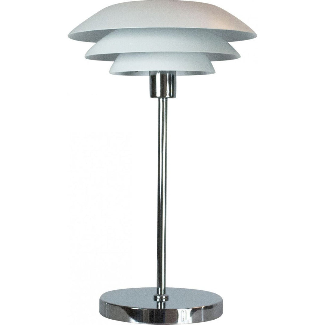 DL31 bordlampe - Krom/Hvit-Bordlamper-Dyberg Larsen-DL-8072-Lightup.no