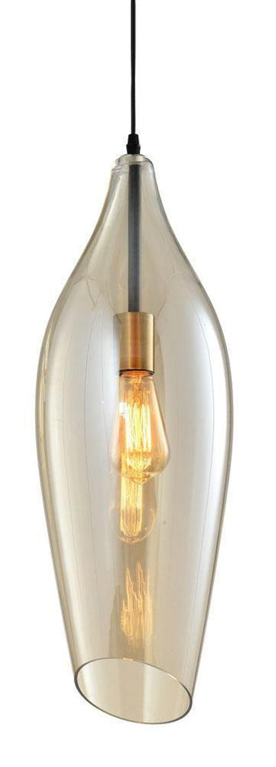 Dalia takpendel 20 cm - Svart/Amberfarget-Takpendler-A-grossisten-A-239811-Lightup.no