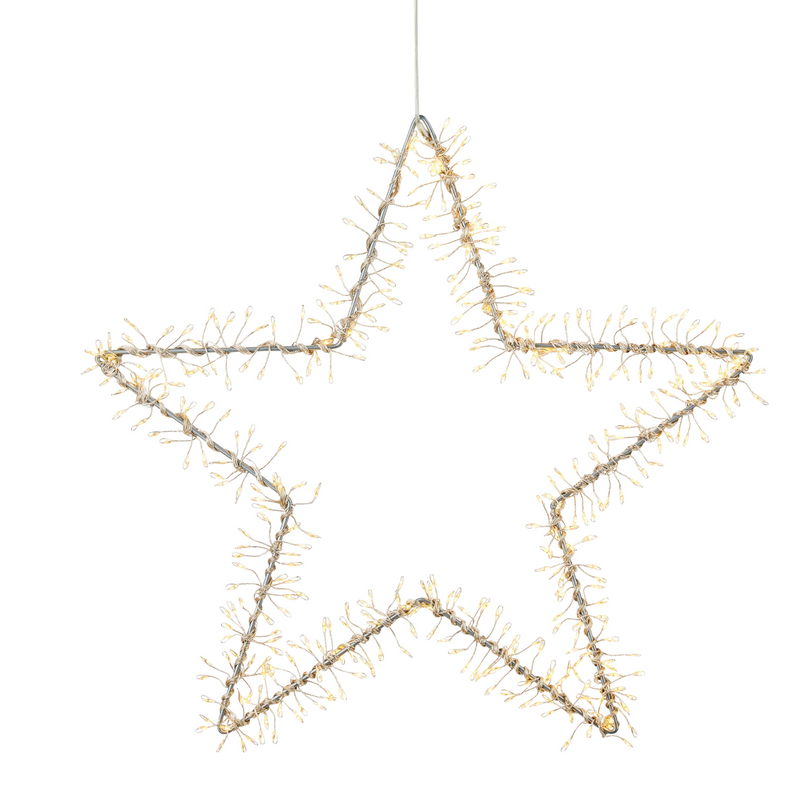 Dazzling hengende stjerne med lys 40 cm - Sølv-Julebelysning dekor og pynt-Marksløjd-705773-Lightup.no