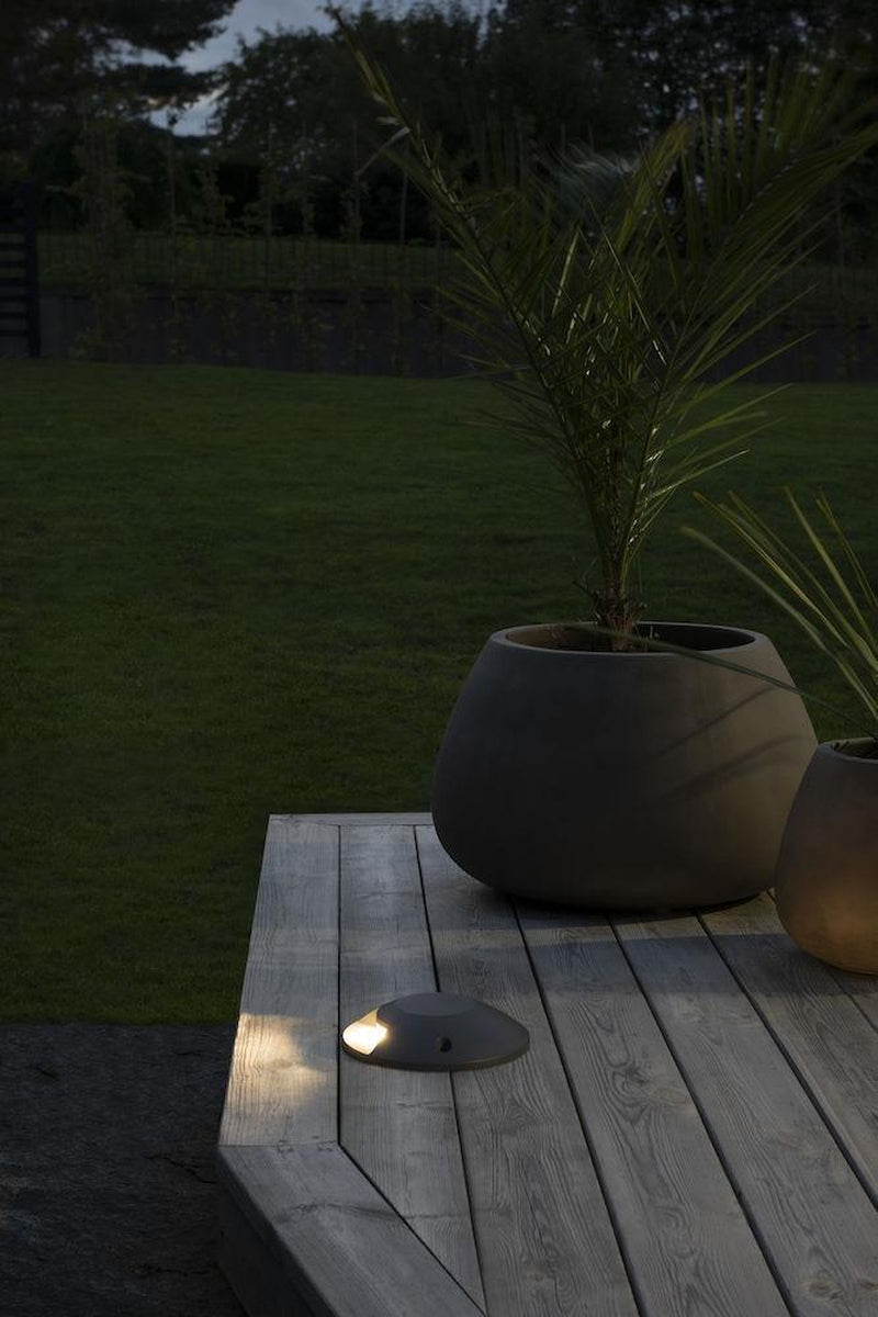 Decklight rund 1 vei utendørs IP65 5W- Antrasitt grå-Utebelysning uplight-Konstsmide-7880-370-Lightup.no