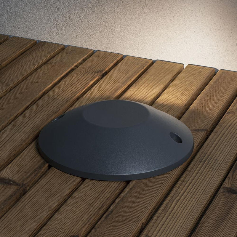 Decklight rund 1 vei utendørs IP65 5W- Antrasitt grå-Utebelysning uplight-Konstsmide-7880-370-Lightup.no