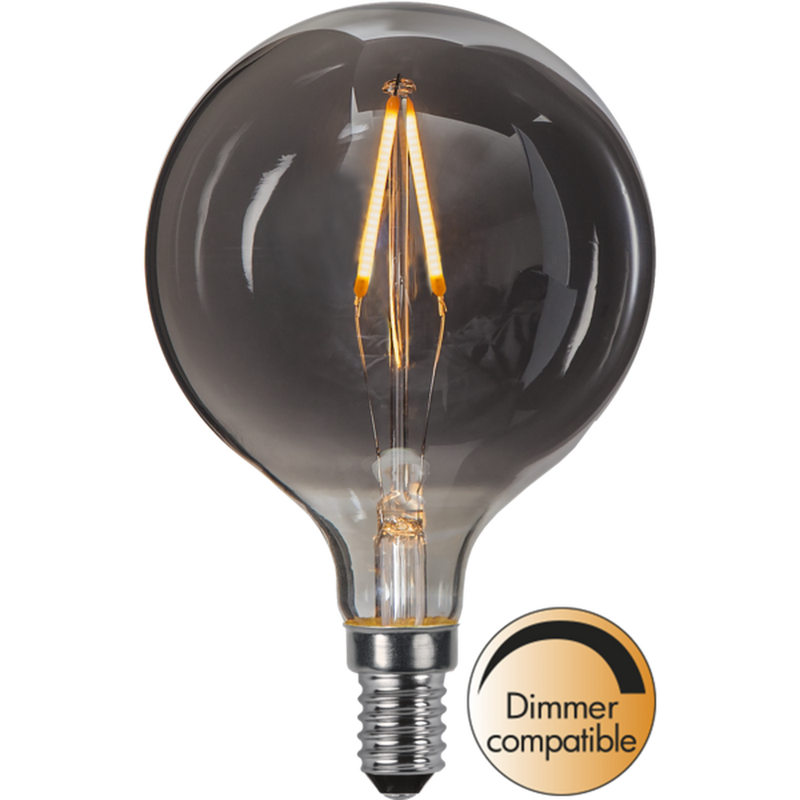 Decoration Globe smoke 80mm, dimbar E14 1,5W - Smoke-LED-pære E14 sokkel-Star Trading-355-62-Lightup.no