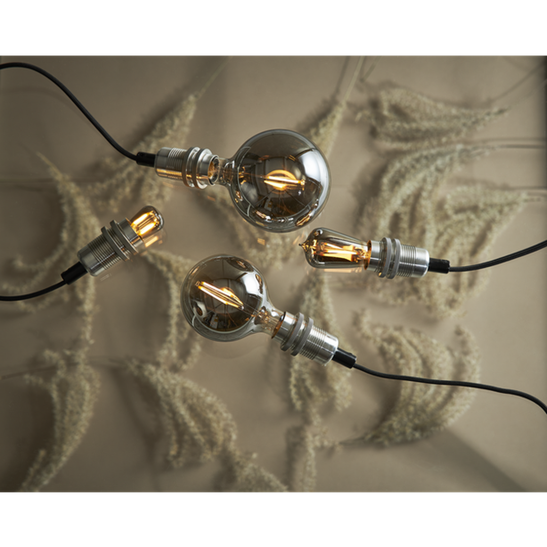 Decoration Globe smoke 95mm, dimbar E14 1,4W - Smoke-LED-pære E14 sokkel-Ms - belysning-Hvit-355-63-Lightup.no