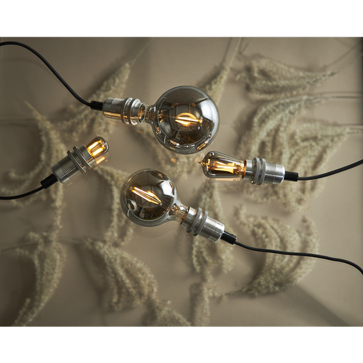 Decoration Globe smoke 95mm, dimbar E14 1,4W - Smoke-LED-pære E14 sokkel-Ms - belysning-Hvit-355-63-Lightup.no