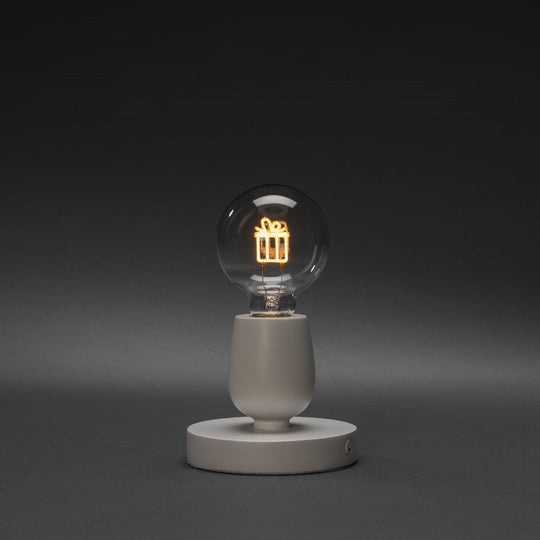 Dekorasjon med julegave - Hvit-Julebelysning dekor og pynt-Konstsmide-1814-200-Lightup.no