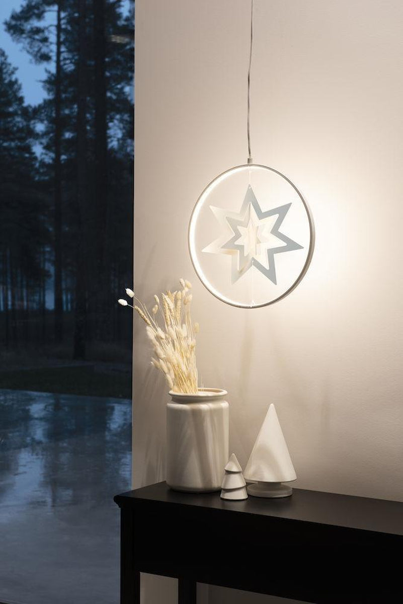 Dekorasjon med stjerne dimbar - Hvit-Julebelysning adventstjerne-Konstsmide-3547-200-Lightup.no