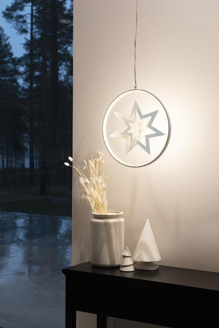 Dekorasjon med stjerne dimbar - Hvit-Julebelysning adventstjerne-Konstsmide-3547-200-Lightup.no