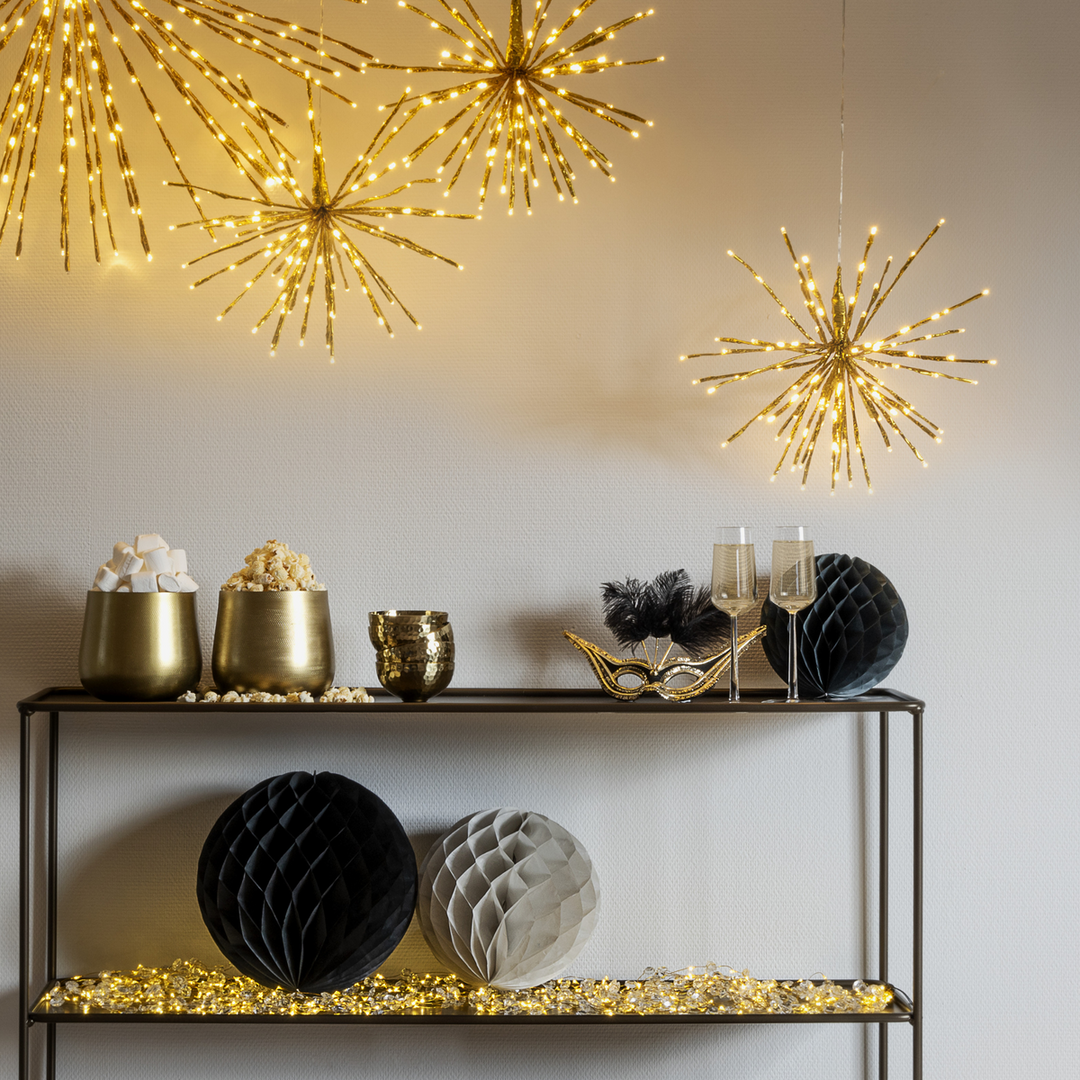 Dekorasjonsball 40 cm 120 LED varmhvit - Gull-Julebelysning dekor og pynt-Konstsmide-Gull-2896-803-Lightup.no