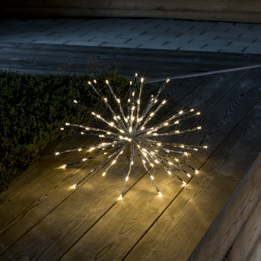 Dekorasjonsball 40 cm 120 LED varmhvit - Sølv-Julebelysning dekor og pynt-Konstsmide-2896-303-Lightup.no