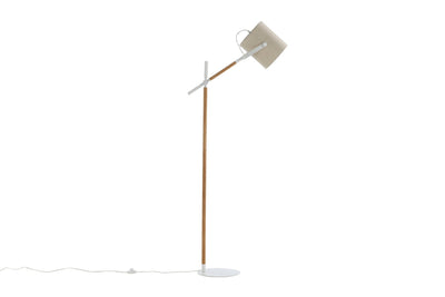 Dennis gulvlampe 156 cm - Beige/Hvit/Trefarget-Gulvlamper-Venture Home-15659-400-Lightup.no