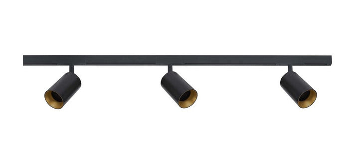 Designline Tube Pro komplett 1 meter spotskinne med 3 spotter GU10 - Svart-Spotskinner 230V-Antidark-Svart-3-311-10-2+4-311-01-2+2-312-01-2-Lightup.no