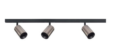 Designline Tube Pro komplett 1 meter spotskinne med 3 spotter GU10 - Svart/Titanium-Spotskinner 230V-Antidark-3-311-10-2+4-311-01-2+2-312-01-9-Lightup.no