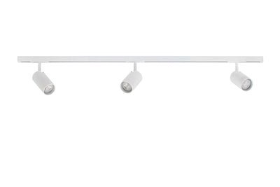 Designline Tube komplett 1 meter spotskinne med 3 spotter GU10 - Hvit-Spotskinner 230V-Antidark-2-311-01-1+3-311-00-1+3-311-10-1+4-311-01-1+3-Lightup.no