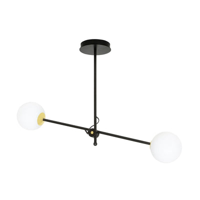 Diarf 2 taklampe - Svart/Opal/Gullfarget-Taklamper-Emibig-1012/2-Lightup.no