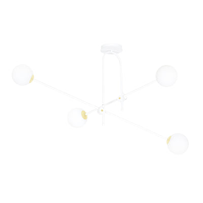 Diarf 4 taklampe - Hvit/Opal/Gullfarget-Taklamper-Emibig-1013/4-Lightup.no