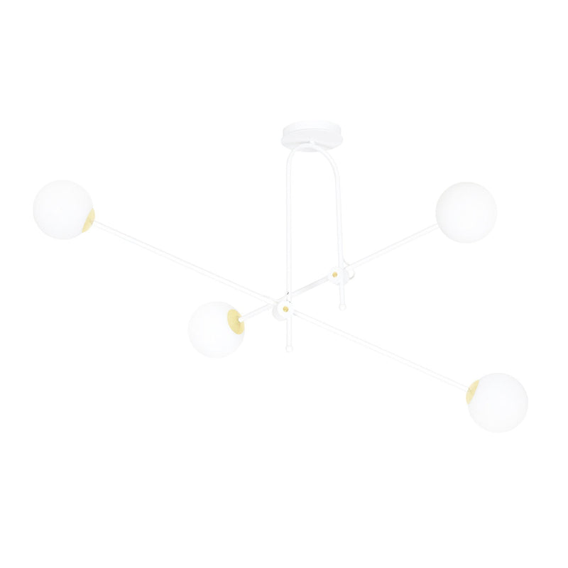 Diarf 4 taklampe - Hvit/Opal/Gullfarget-Taklamper-Emibig-1013/4-Lightup.no