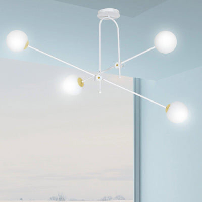 Diarf 4 taklampe - Hvit/Opal/Gullfarget-Taklamper-Emibig-1013/4-Lightup.no