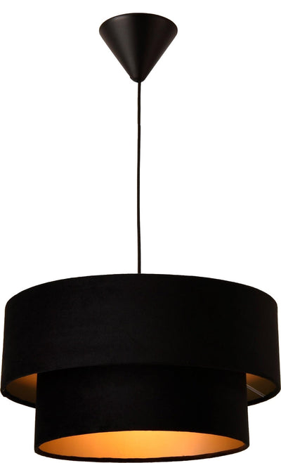 Double velour taklampe 50/40 cm - Svart farge-Takpendler-Scanlight-169663-Lightup.no