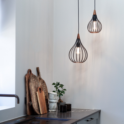 Drops takpendel 30 - Svart/mørk-tre-Takpendler-Halo Designs-5703638990914-Lightup.no