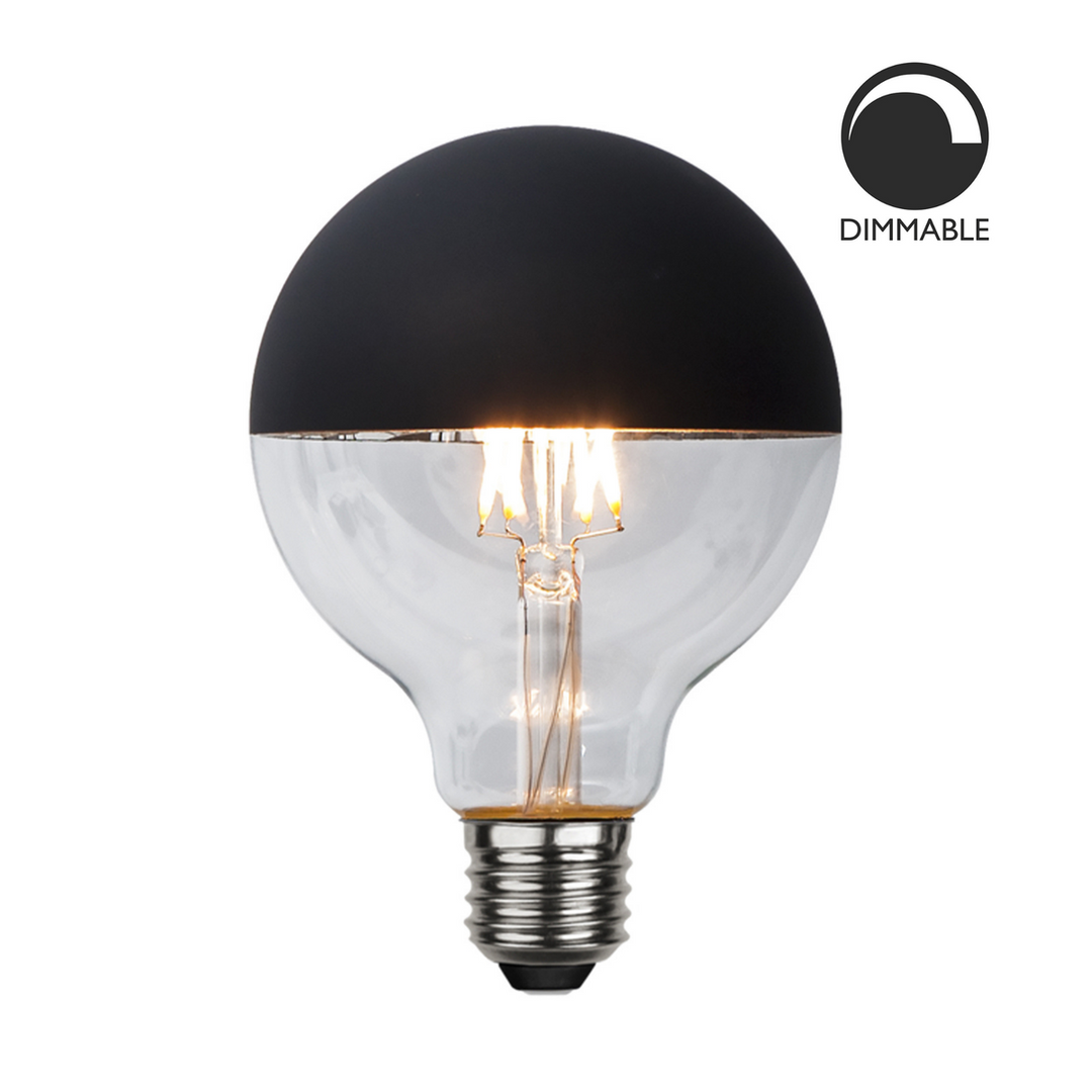 E27 Lyspære med Svart topp 2,8W-LED-pære E27 sokkel-Ms - belysning-Svart-352-53-8-Lightup.no