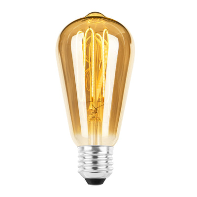 Ecolux E27 lantern ultra tynn spiral filament 4W 2200K 64 mm dimbar - Amber-LED-pære E27 sokkel-NorDesign-220640415-Lightup.no