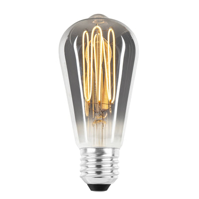 Ecolux E27 lantern ultra tynn spiral filament 4W 2700K 64 mm dimbar - Smoke-LED-pære E27 sokkel-NorDesign-270640432-Lightup.no