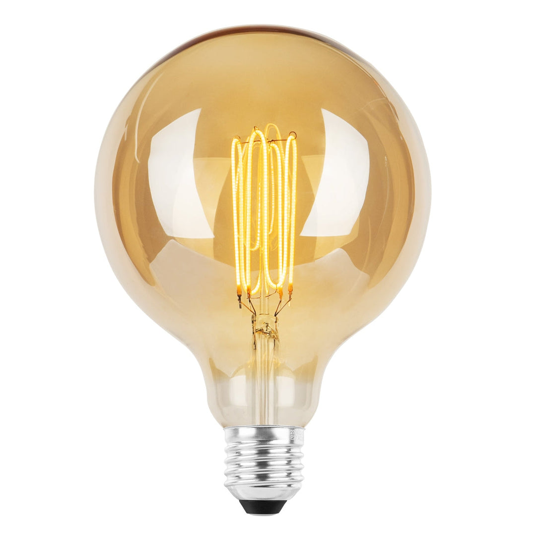 Ecolux E27 ultra tynn spiral filament 4W 2200K 125 mm dimbar - Amber-LED-pære E27 sokkel-NorDesign-Amber-221250415-Lightup.no