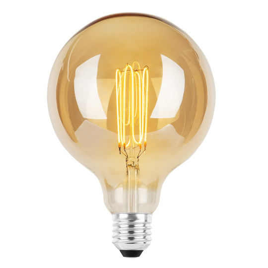 Ecolux E27 ultra tynn spiral filament 4W 2200K 125 mm dimbar - Amber-LED-pære E27 sokkel-NorDesign-Amber-221250415-Lightup.no