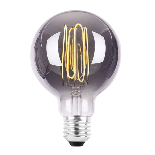 Ecolux E27 ultra tynn spiral filament 4W 2700K 95 mm dimbar - Røykfarget-LED-pære E27 sokkel-NorDesign-Røyk-270950432-Lightup.no