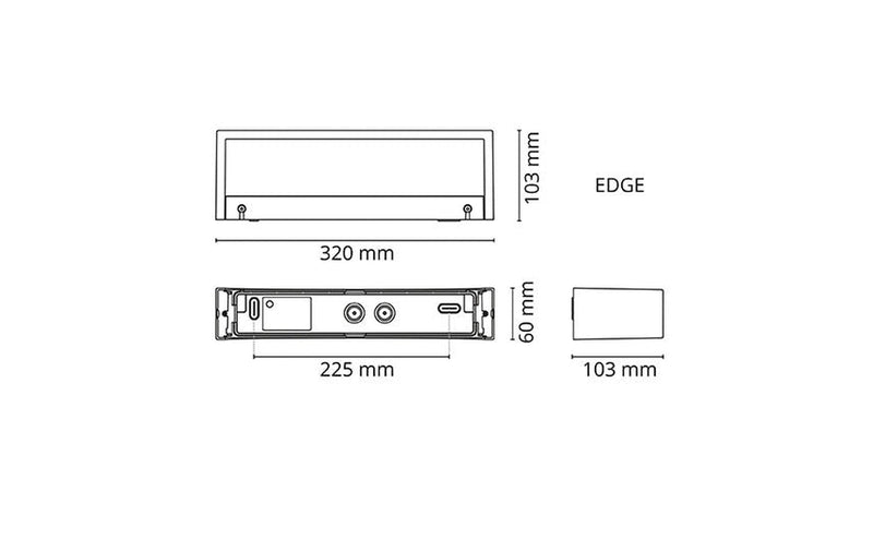 Edge vegglampe opp/ned 10W 2700 Kelvin dimbar IP65 - Grafitt-Utebelysning vegg opp og ned-Sg Armaturen As-3100119-Lightup.no